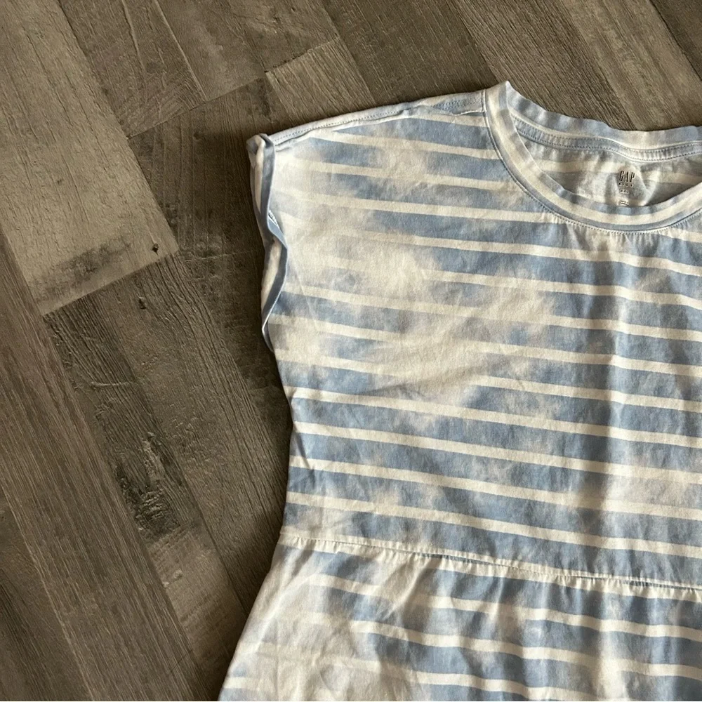 GAP Girls Blue Striped Tie Dye Jersey Dress XXL